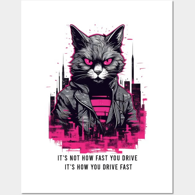 Cyberpunk cat Wall Art by RosaliArt